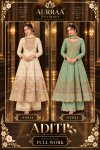 Aditi By Aurraa Tissue Embroidery Designer Salwar Suits 