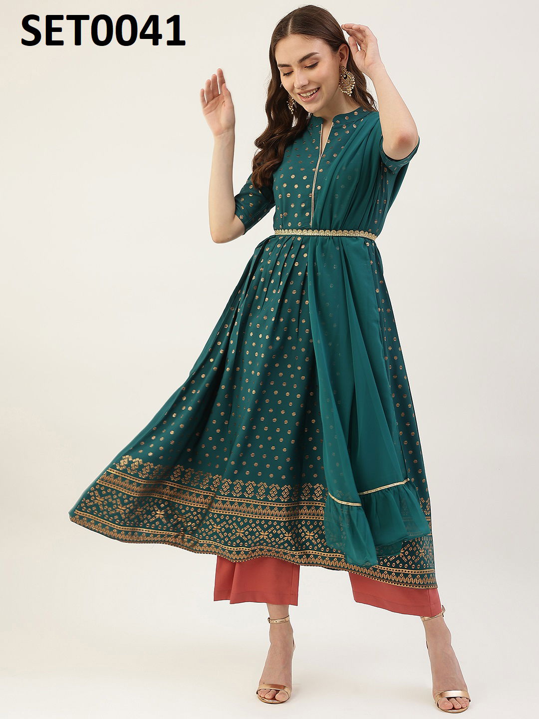 Fiorra SET0000 03 Printed Cotton Kurti With Dupatta Wholesale Clothing Suppliers In India