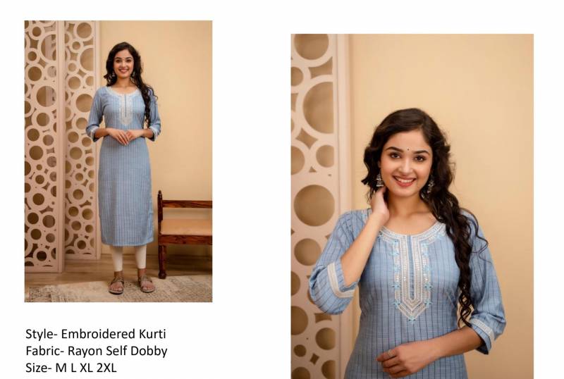 Stylee Girl 3 Rayon Embroidered Causal Wear Kurti Wholesale Market