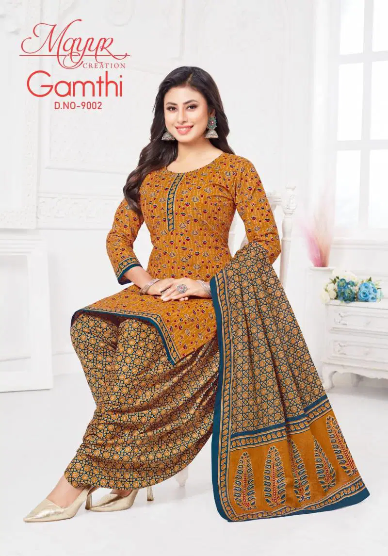 Gamthi Vol 9 By Mayur Cotton Ladies Dress Material Wholesale Market In Surat