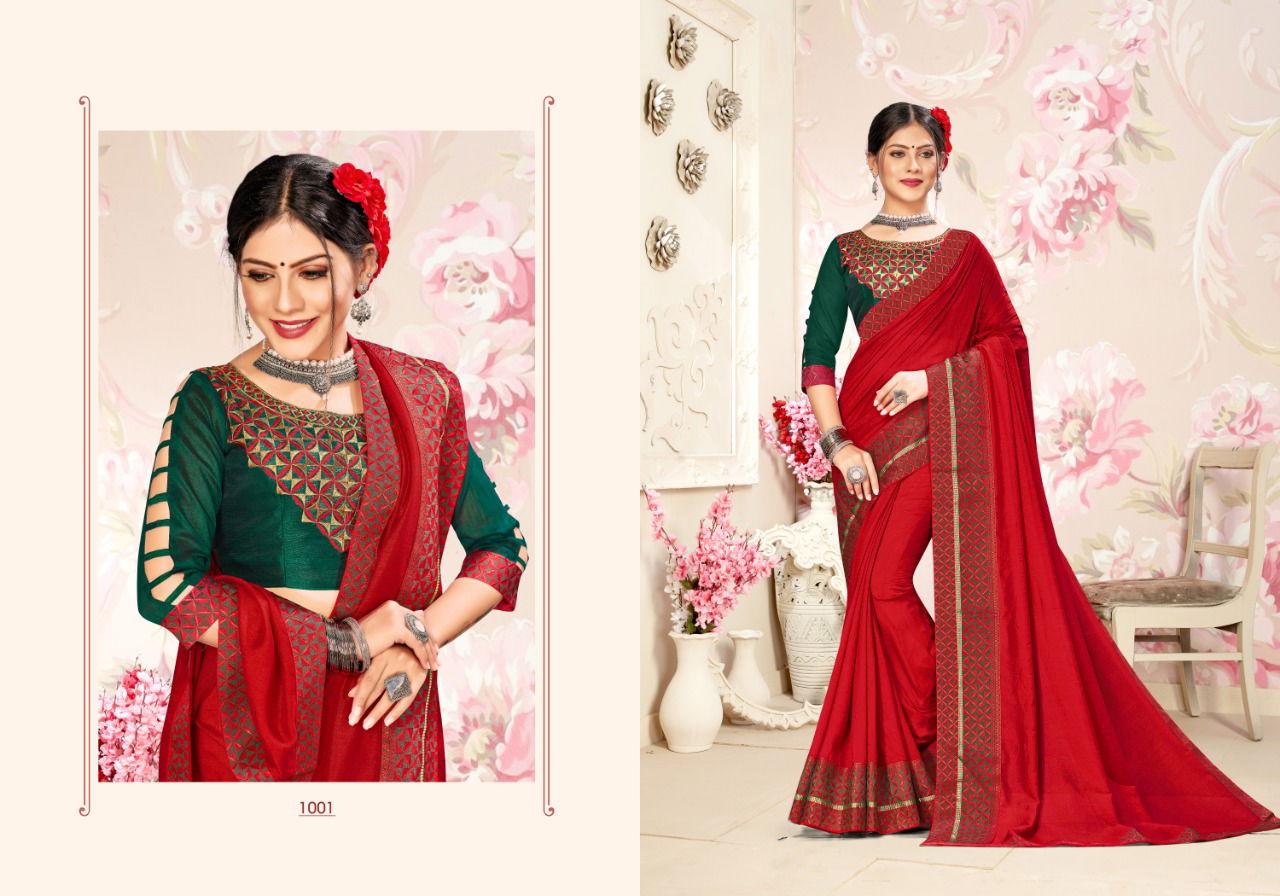 Ronisha Goldie Latest Designer Embroidery Work Blouse With Party Wear Silk Saree Collection 