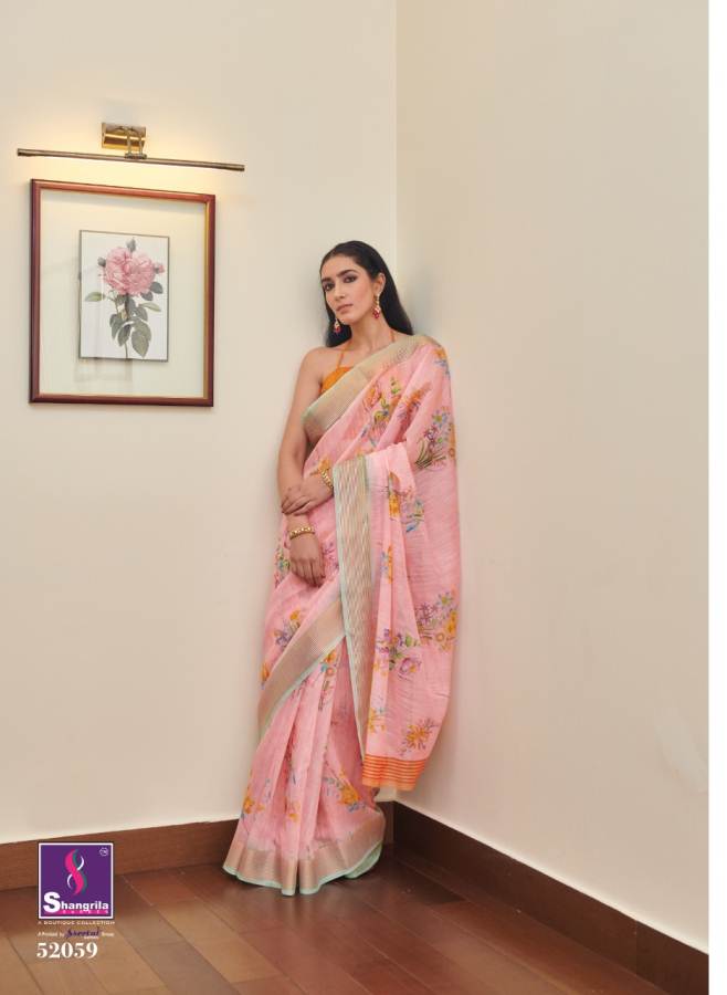 Shangrila Jaipuri Linen Vol 4 Latest Designer Printed Linen Cotton Casual Wear Saree Collection 