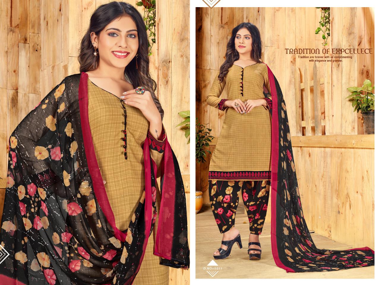 Pankhudi 5 Latest Regular Wear Printed American Crepe Dress Material With Chiffon Dupatta Collection