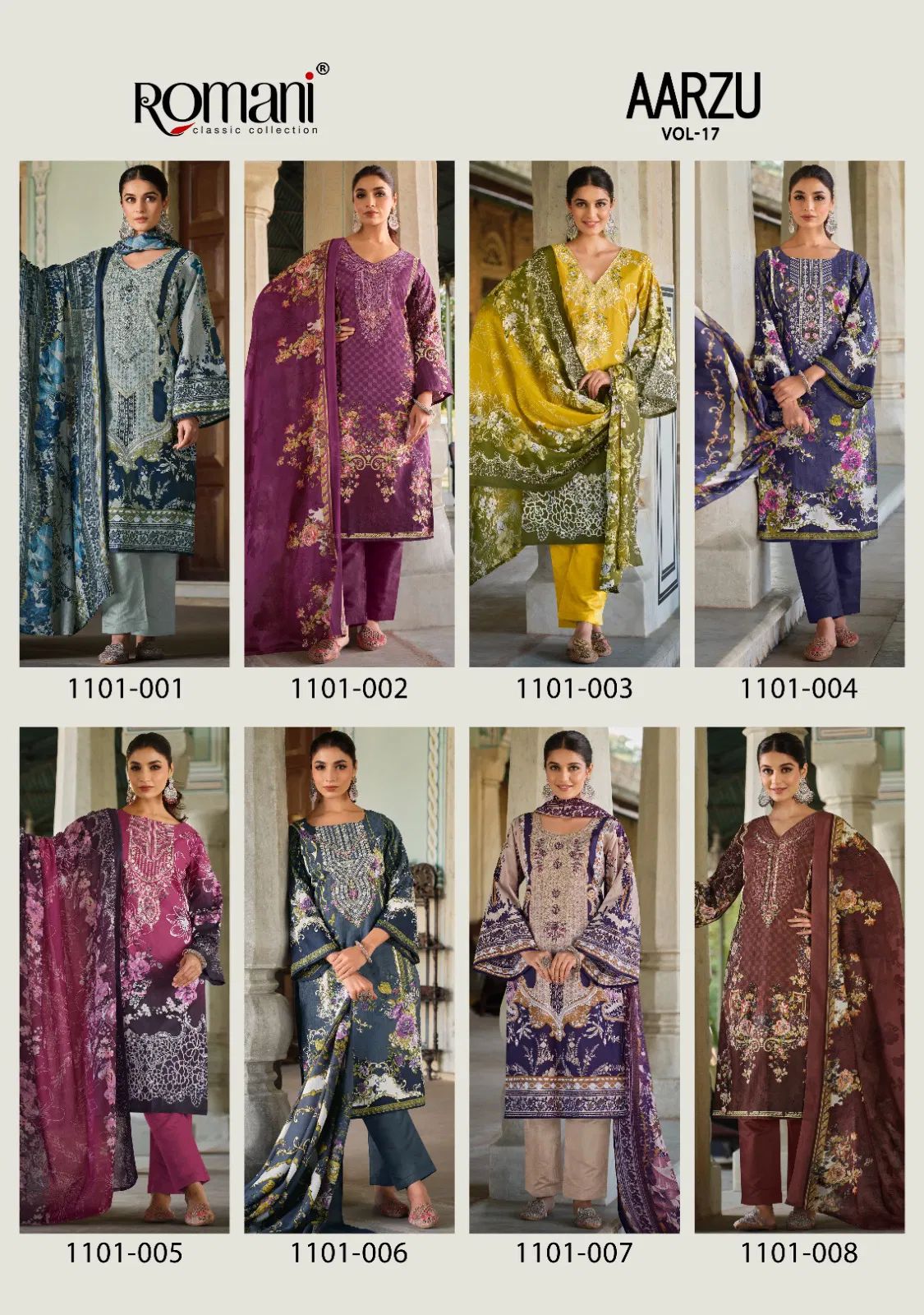Aarzu Vol 17 By Romani Soft Cotton Printed Dress Material Orders In India
