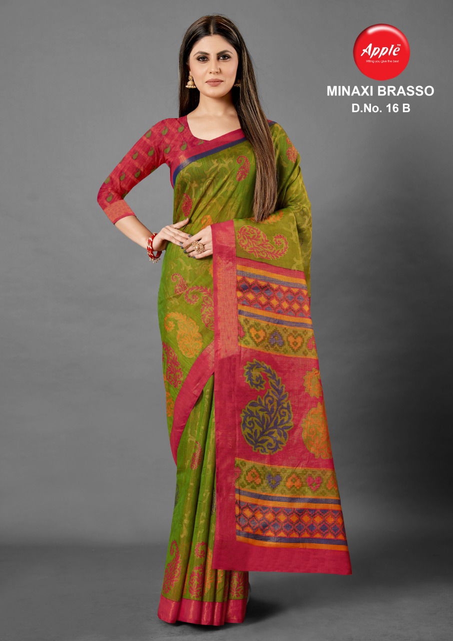 Minaxi Brasso-16 Latest Designer Casual Wear Cotton Brasso Saree Collection
