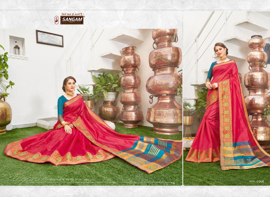 Sangam Udaan Latest Designer Rich Look Handloom Festive Wear Silk Sarees Collection