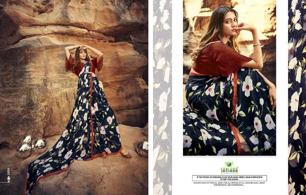 Sanskar Once more Latest Fancy Casual Wear Pure Georgette Printed Sarees Collection