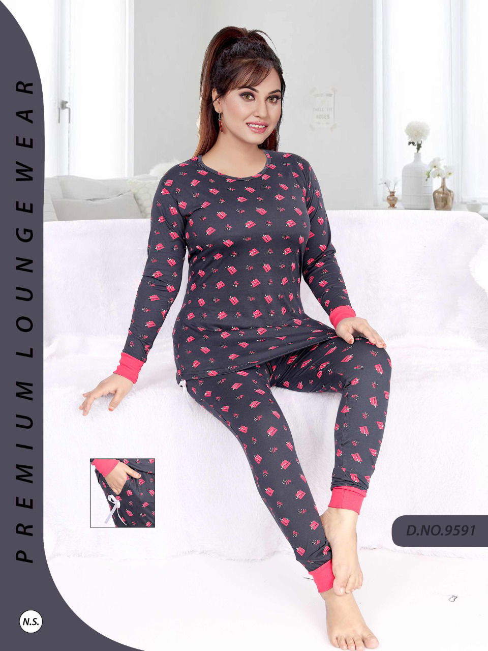 Full Sleeves Night 886 Latest Exclusive Premium Hosiery Night Suits Collection