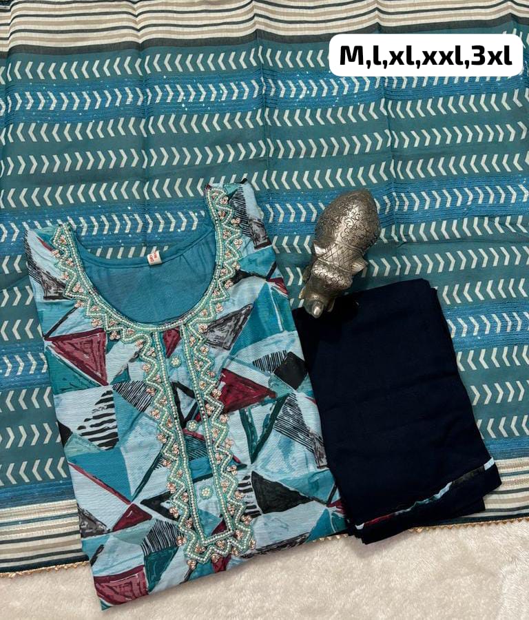 Virat Hand Work Masleen Kurti With Bottom Dupatta Catalog
