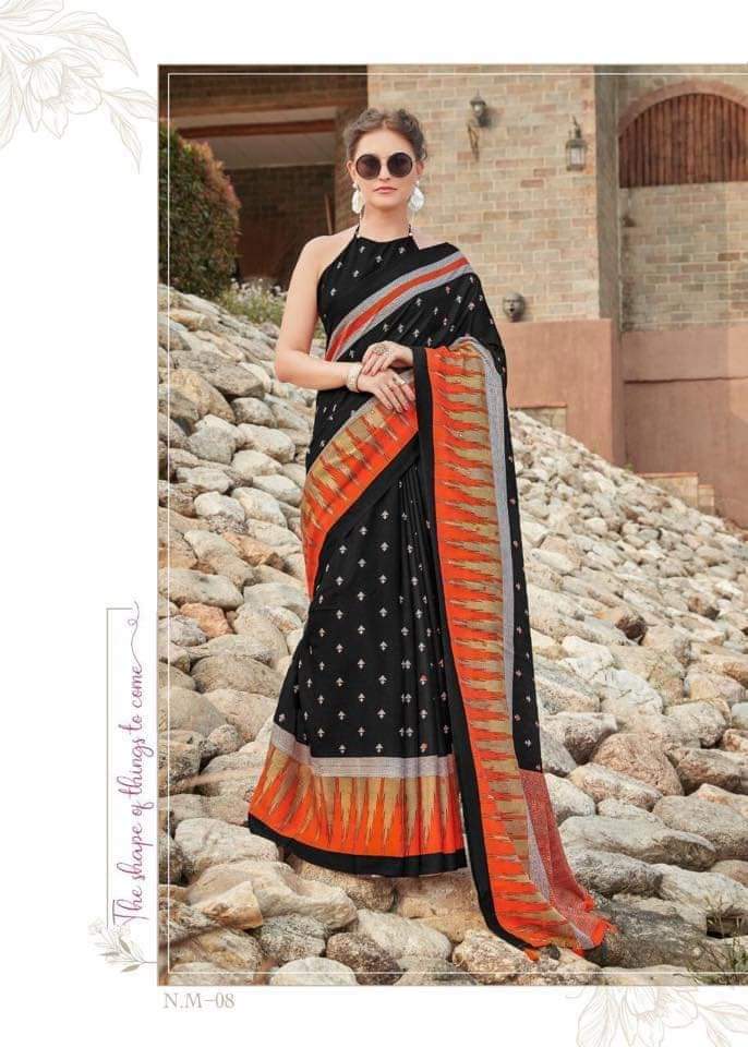 Nakshvi Latest Designer Party Wear Mirror Casual Wear Stylish Silk Saree Collection