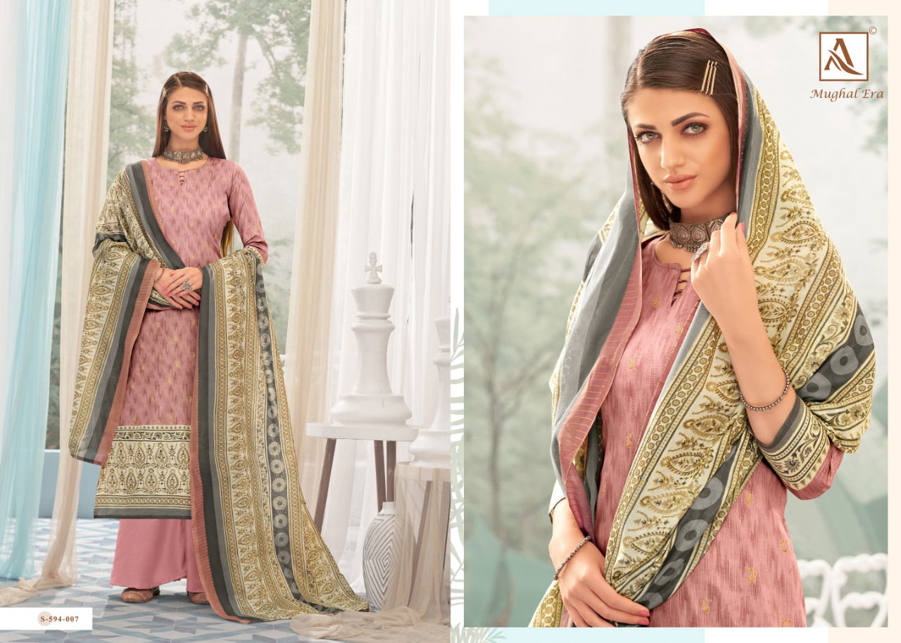 Alok Mughal Era 4 Latest fancy Designer Casual Wear Pure Jam Gold Print Designer Dress Material
