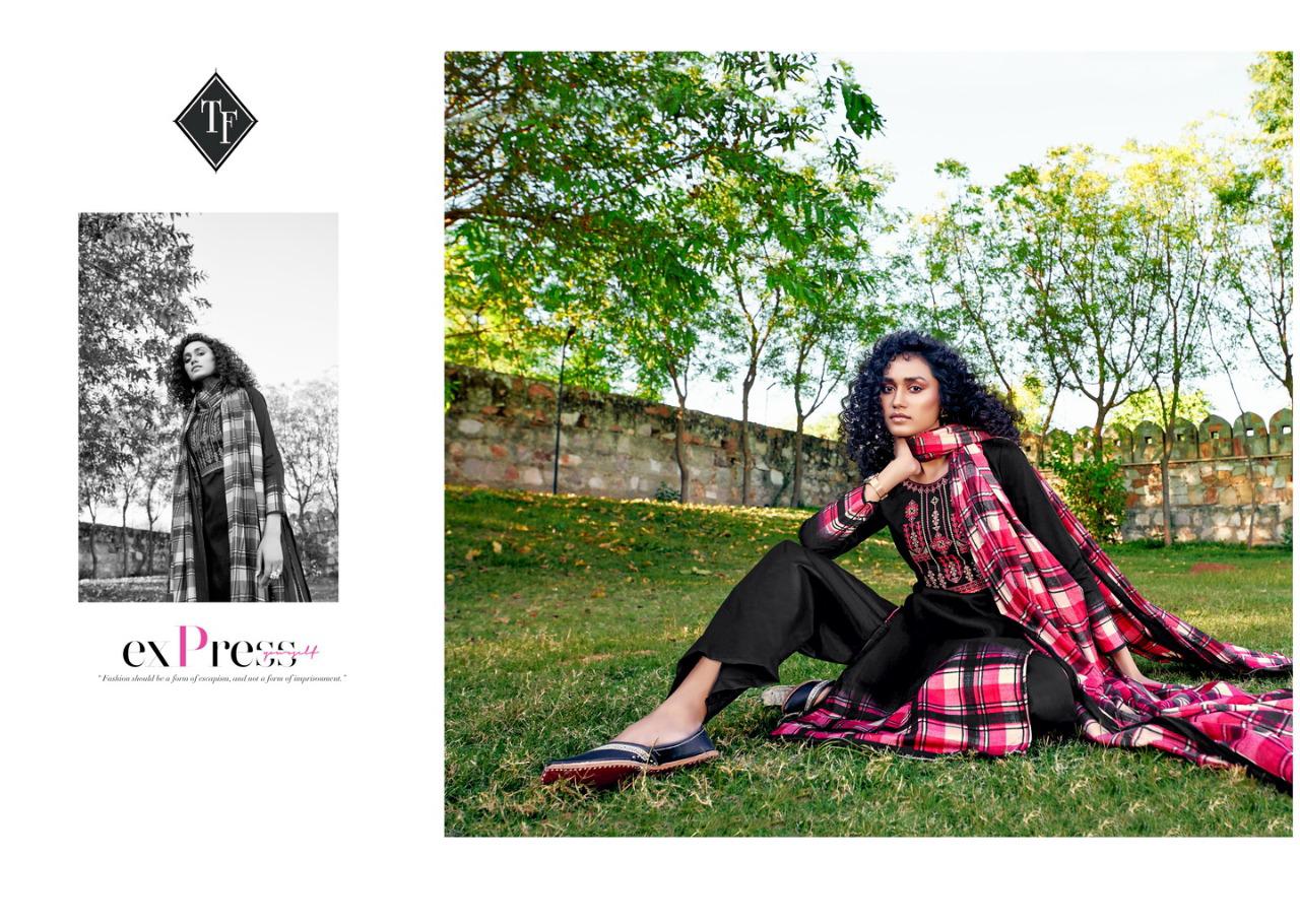 TANISHK MEHNAAZ Latest Fancy Festive Wear Pure Jam Cotton with cross stich embrodery Top With Bottom And Mal Mal Cotton Dupatta Ready Made Wear Collection