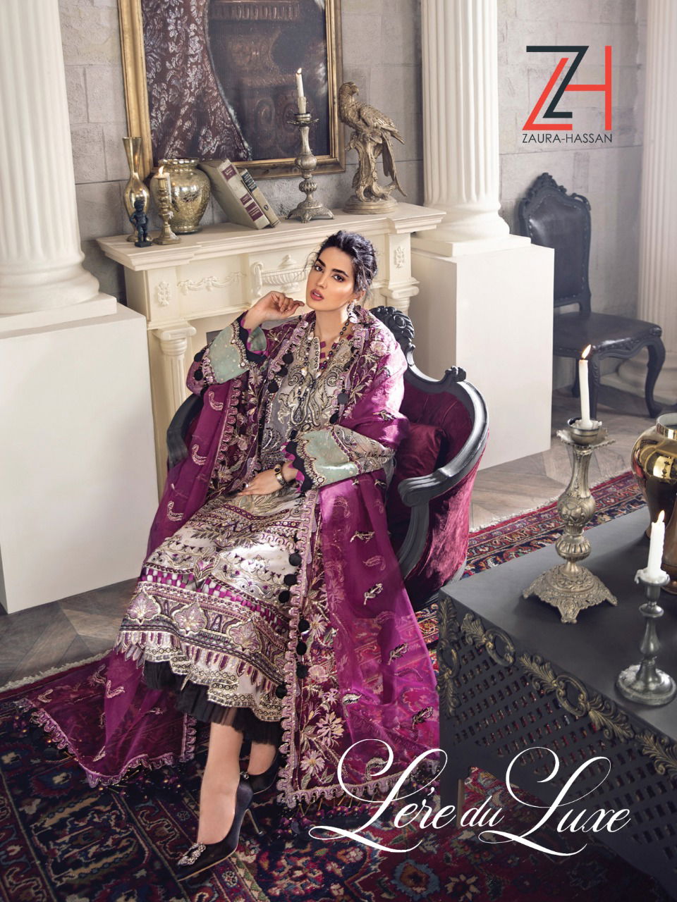 Zaura Hassan Leredu Luxe Latest Designer Heavy Butterfly Net With Heavy Embroidery Work Salwar Suit Collection 