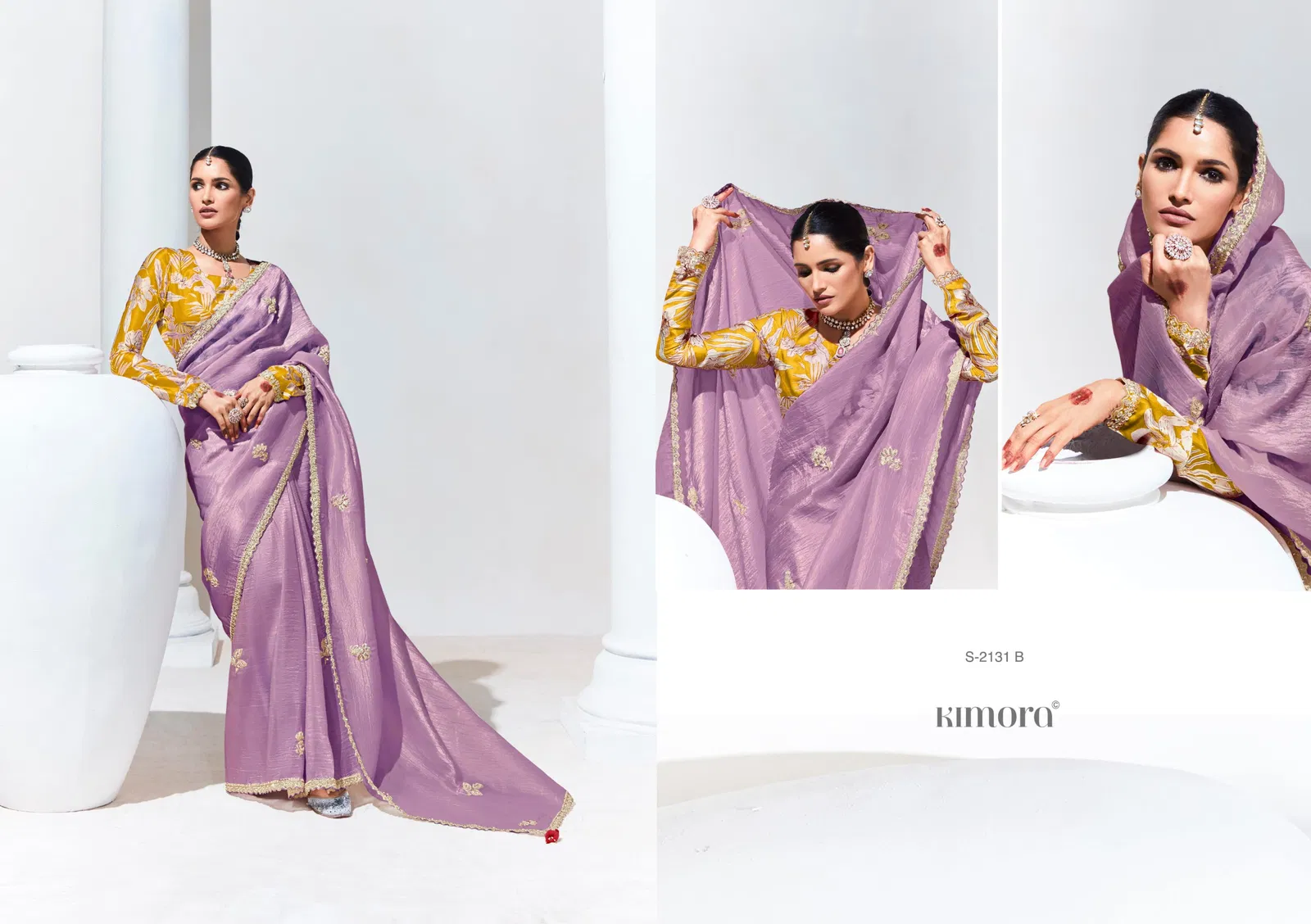 Rangat 2131 New Colour By Kimora Glass Tissue Party Wear Saree Orders In India