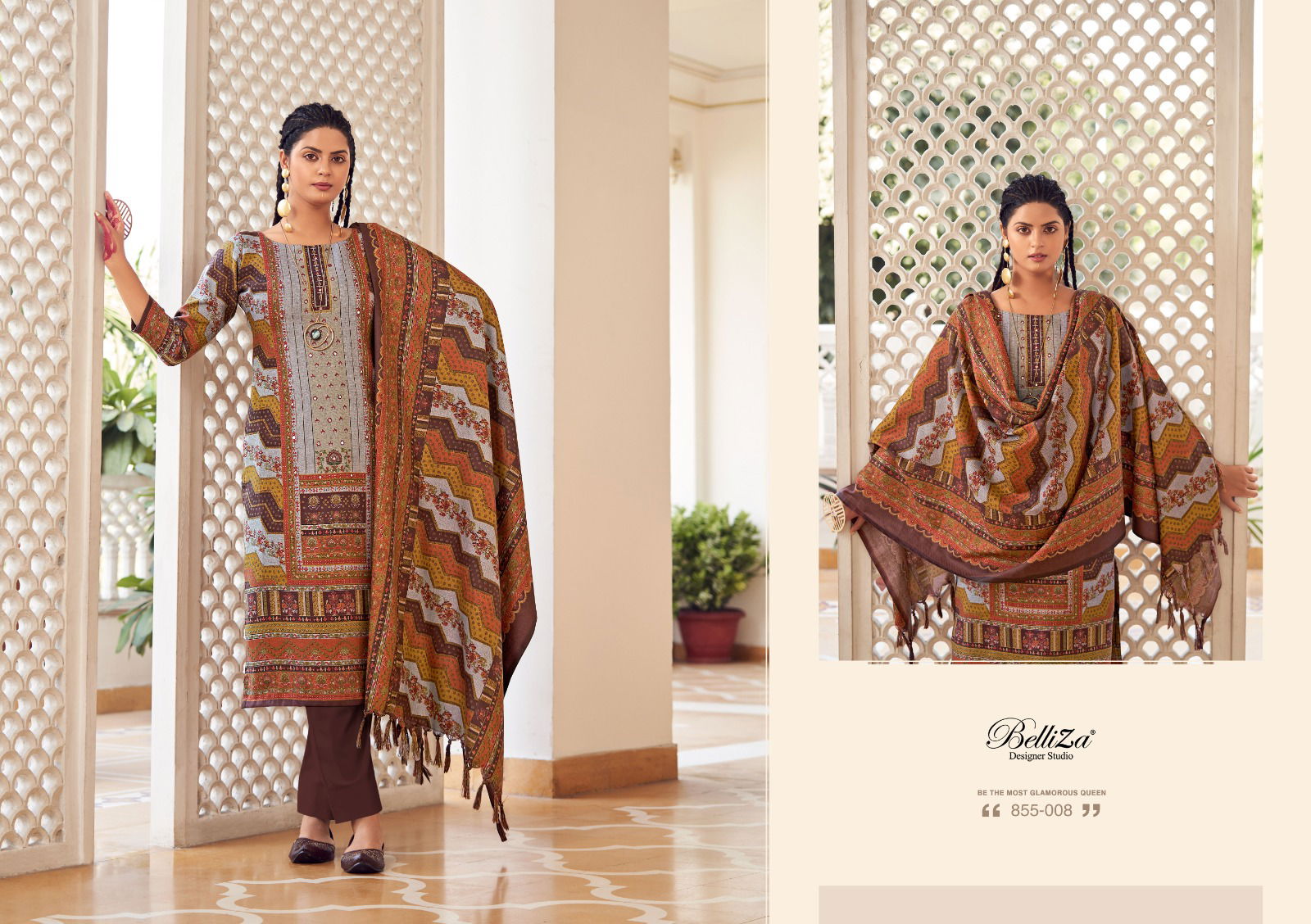 Haifa By Belliza Winter Wear Pashmina Dress Material Catalog
