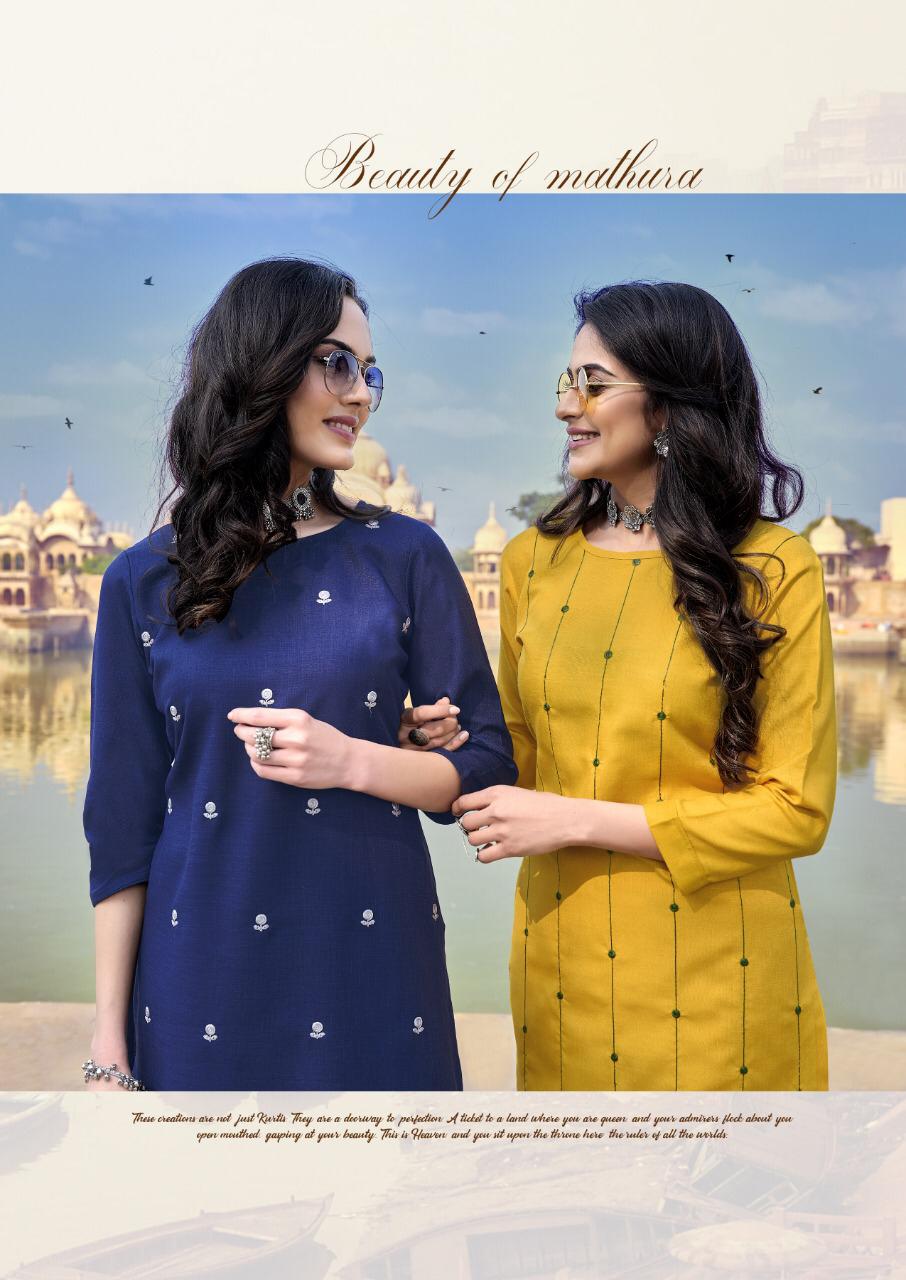 BANWERY BLEND VOL-6 Latest Designer Fancy Festive Wear Heavy Magic Cotton With Embroidery Work Fancy Kurtis Collection