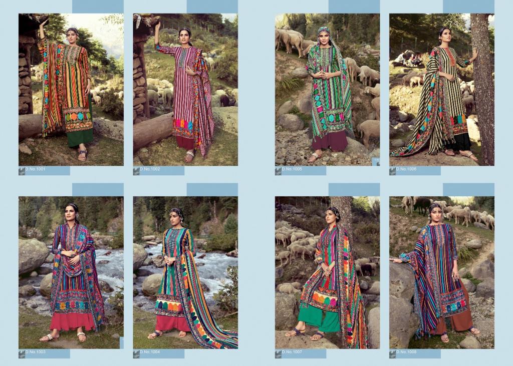 Silky Winter Collection Designer Printed Pashmina Jacquard Dress Material With Twill Shawl Printed Dupatta