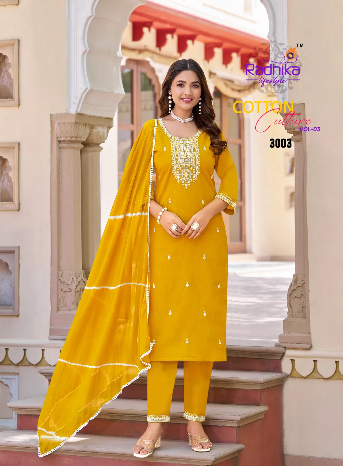 Cotton Culture Vol 3 By Radhika Cotton Embroidery Kurti With Bottom Dupatta 