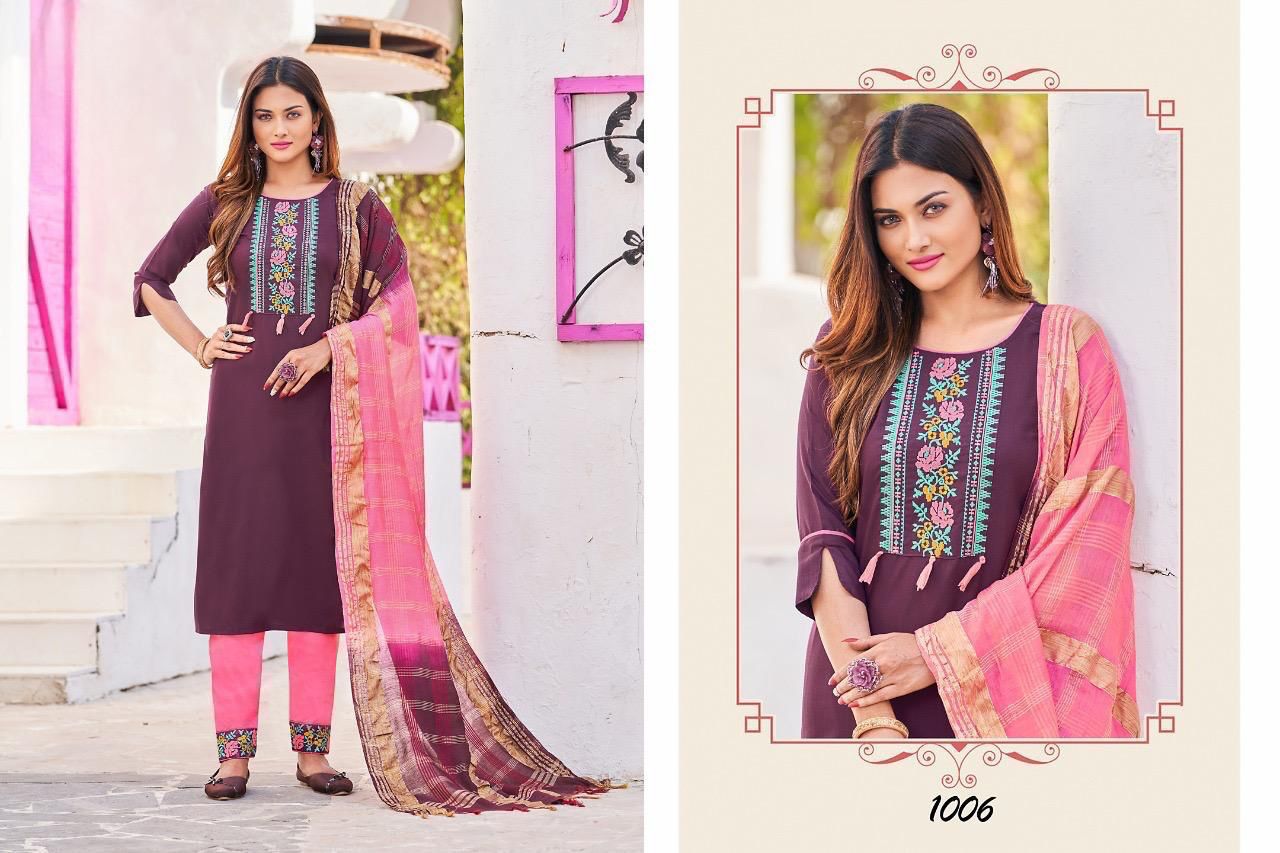 Kites Vol 3 1001 To 1008 Series Bulk Kurti With Bottom Dupatta Orders in India