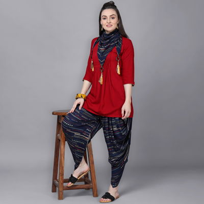 Kainat 8 Fancy New Party Wear Rayon Printed Kurti With Dhoti Collection