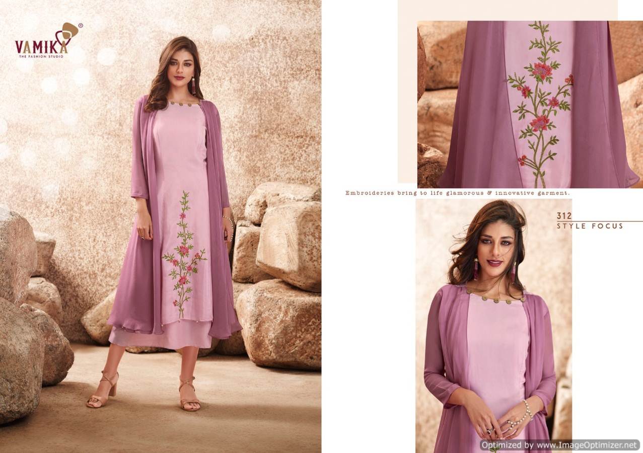 Vamika Upstylish 2 Latest fancy Designer Ethnic Wear Pure Viscose Maslin Silk Designer Kurti Collection

