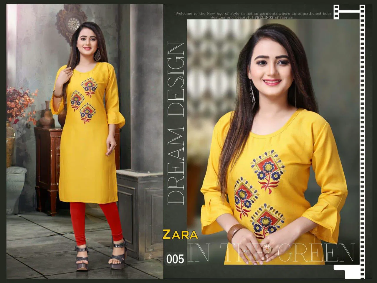Agya Zara Vol 2 Latest Designer Rayon Party Wear Round Neck Three Fourth Sleeve Kurti Collection