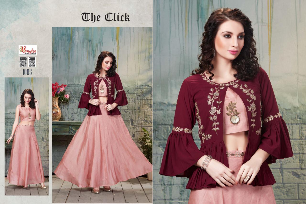 Smylee The Click Latest Designer Fancy Party Wear Stylish Long Heavy Kurtis Collection
