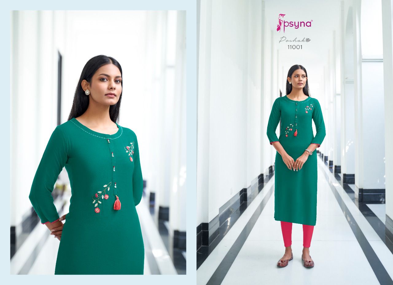 Psyna Poshak 11 New Designer Ethnic Wear Rayon Latest Kurti Collection