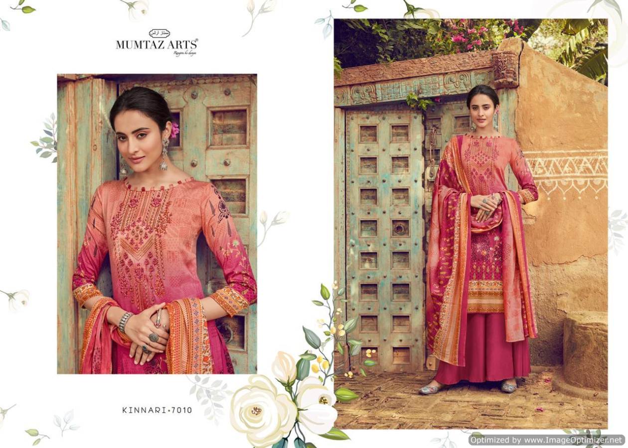 Mumtaz Art Kinnari Latest Designer Pure Jam Satin Digital Prints With Designer Embroidery Work Dress Material 