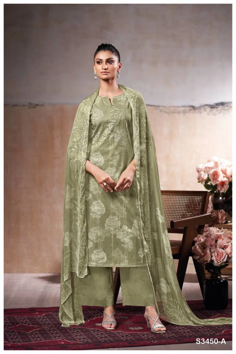 Linzy By Ganga Cotton Printed Embroidered Salwar Suit Wholesale Online