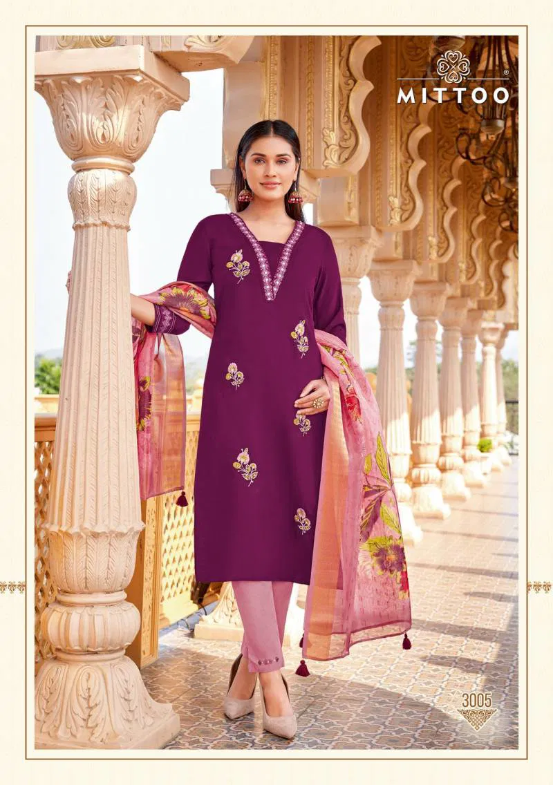 Aayushi By Mittoo Viscose Silk Kurti With Bottom Dupatta Wholesale Online
