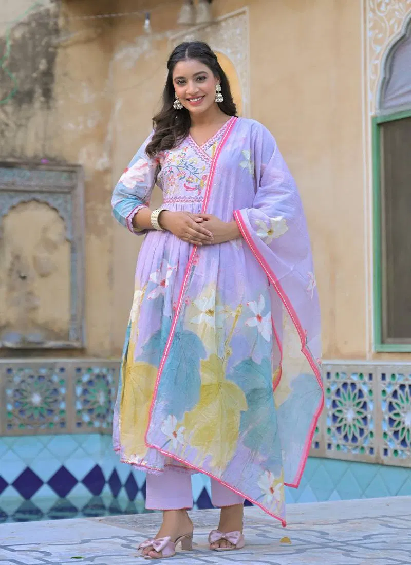 Tanyaa P 173 Mal Cotton Printed Anarkali Style Kurti Sets Bulk Orders In India
