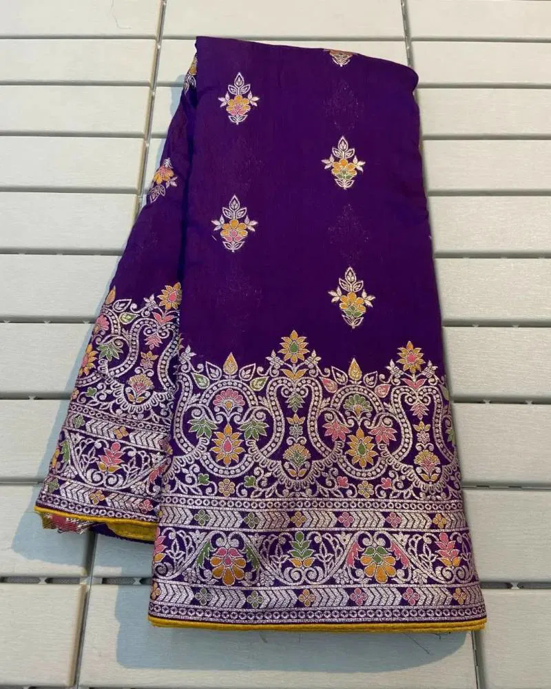 Kc 323 Soft Russian Silk With Meenakari Saree Online Wholesale