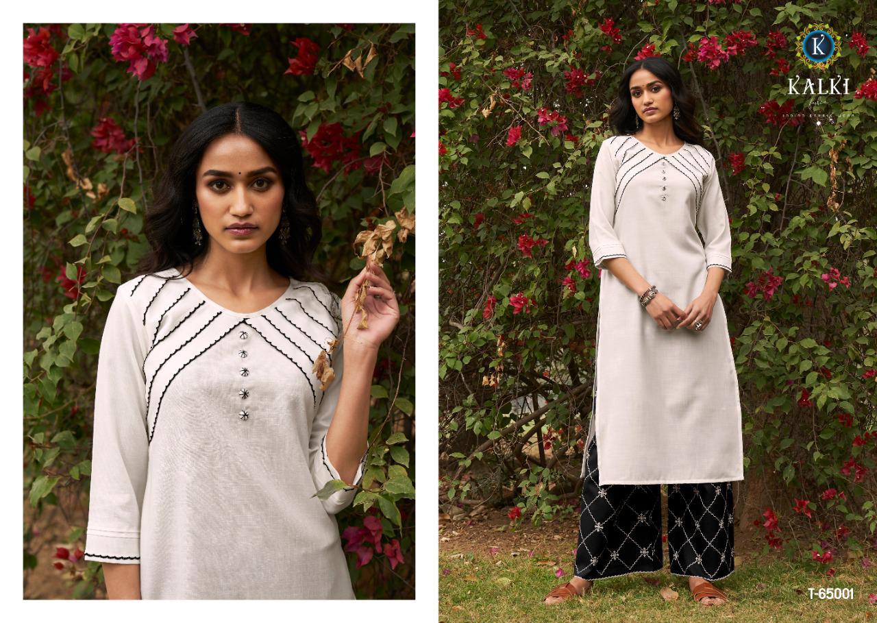 Kalki Mirrow 12 Fancy Casual Wear Pure Cotton Kurti With Bottom Collection