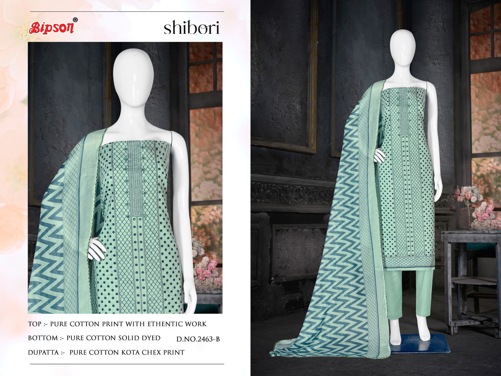 Shibori 2463 By Bipson Printed Cotton Dress Material Wholesale Price In Surat
