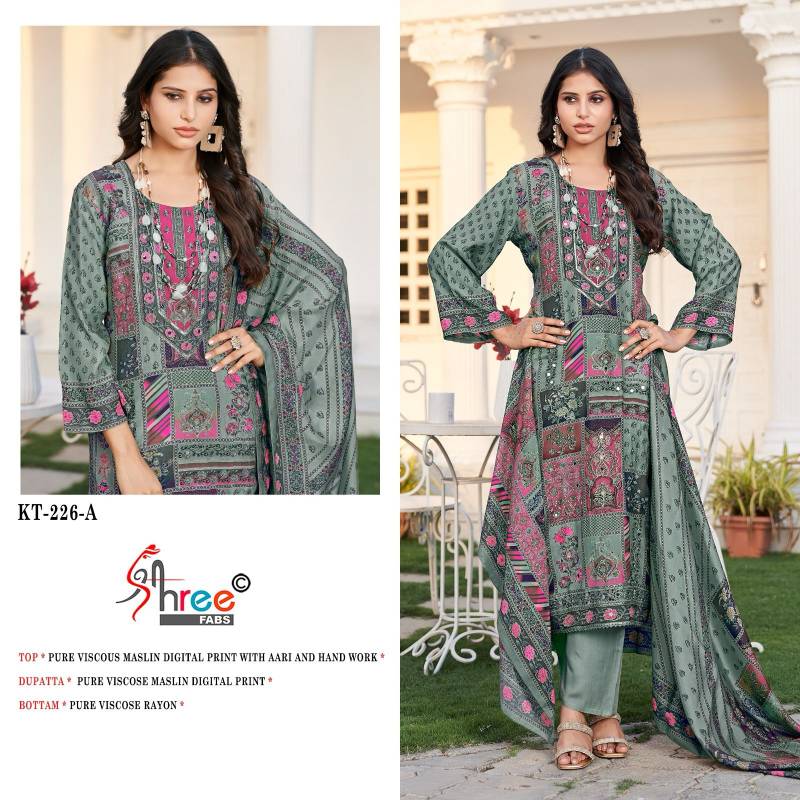 Shree Kt 226 Viscose Maslin Digital Printed Salwar Suits Bulk Orders In India