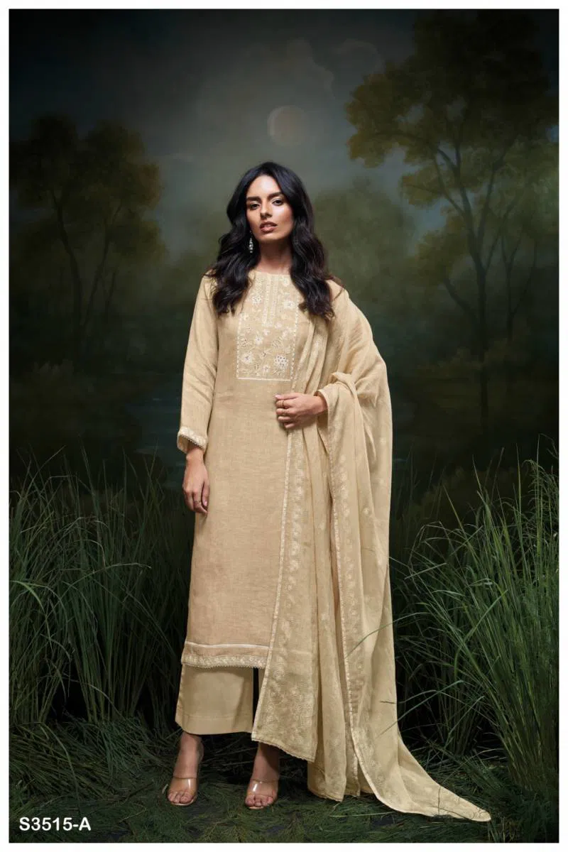 Hajira By Ganga Linen Solid Embroidered Salwar Suit Bulk Orders In India