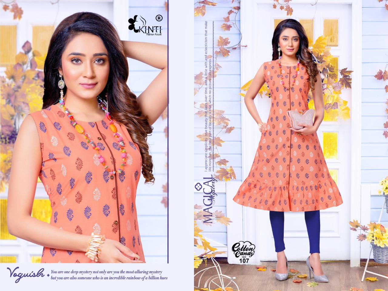 Kinti Cotton Candy 1 A Latest Fancy Designer Ethnic Wear Line Cambric Cotton Printed Kurti Collection

