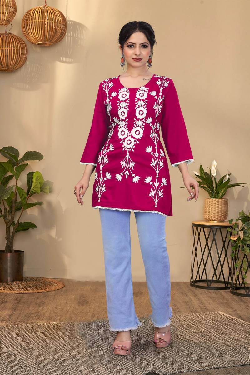 Money By Nsf Rayon With Chikankari Kurti Wholesalers In India