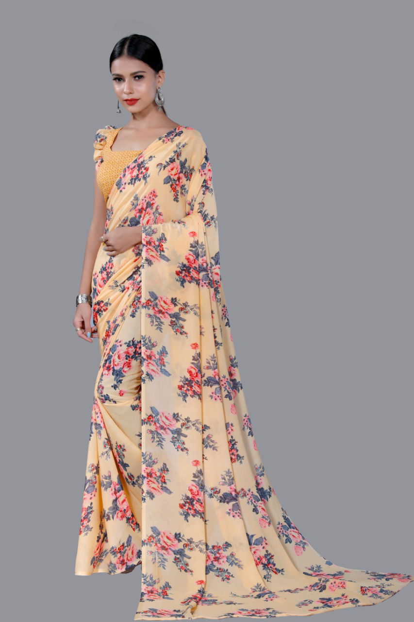 Anarika 25 Latest Fancy Regular Casual Wear Floral Printed Georgette Sarees Collection
