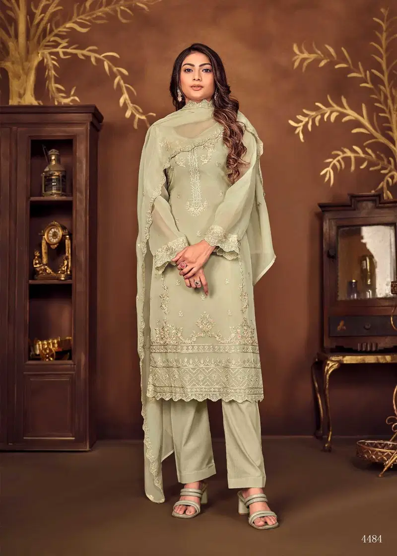 Jaan E Jahan By Bela Fancy Organza Dress Material Wholesale In India