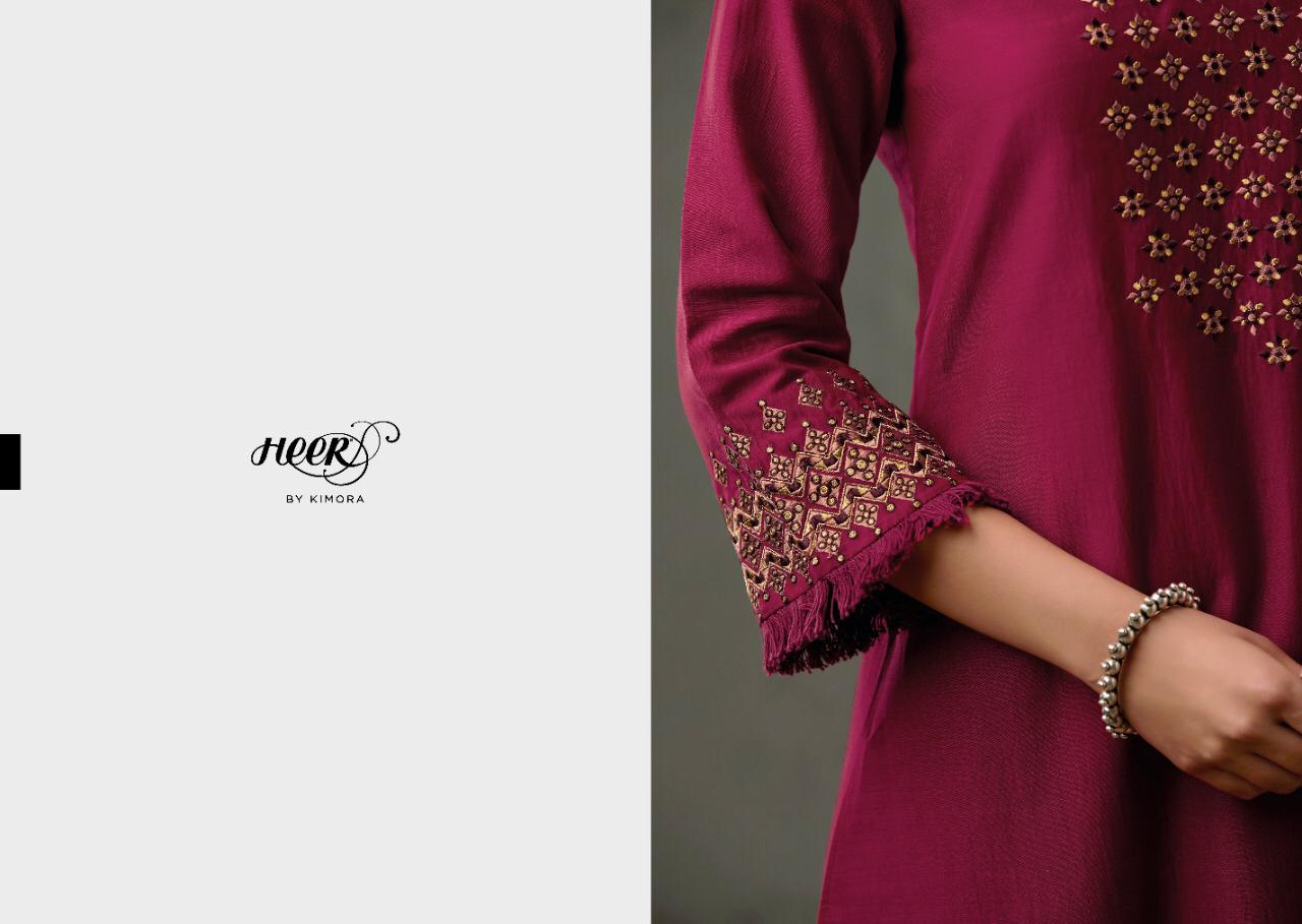 KIMORA BOONDH Latest Designer Fancy Festive Wear Pure Finest Cotton Satin With Embroidery on Neckline And Sleeves Salwar Suit Collection
