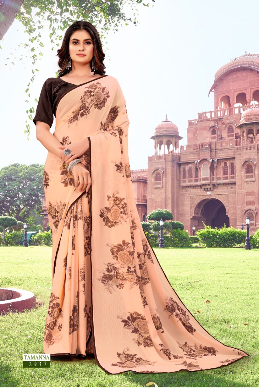 Rajyog Tamanna 3 Renial Printed With Lace Border Casual Wear Saree Collection
