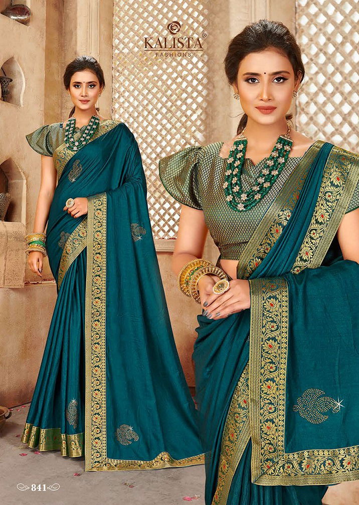 Kalista Kalki 2 Latest Heavy Designer Festive Wear Fancy Silk Embroidery Worked Sarees Collection
