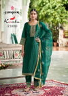 Kanku By Rangoon 10091 To 10094 Gold Crush With Fancy Work Top With Bottom Dupatta Wholesalers In Delhi