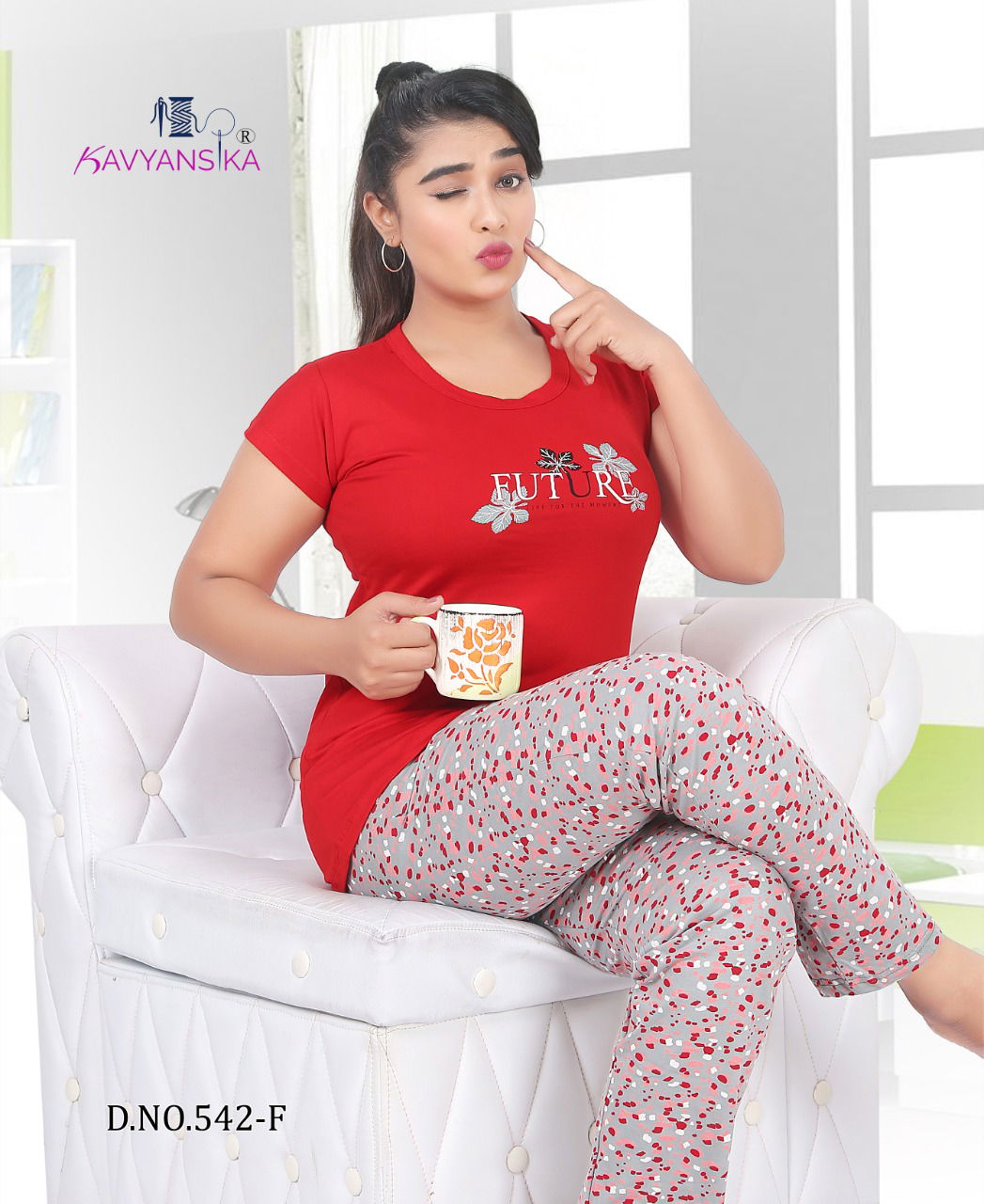 Kavyansika 542 Latest Premium Cotton Sinker Hosiery Night Wear Collection 
