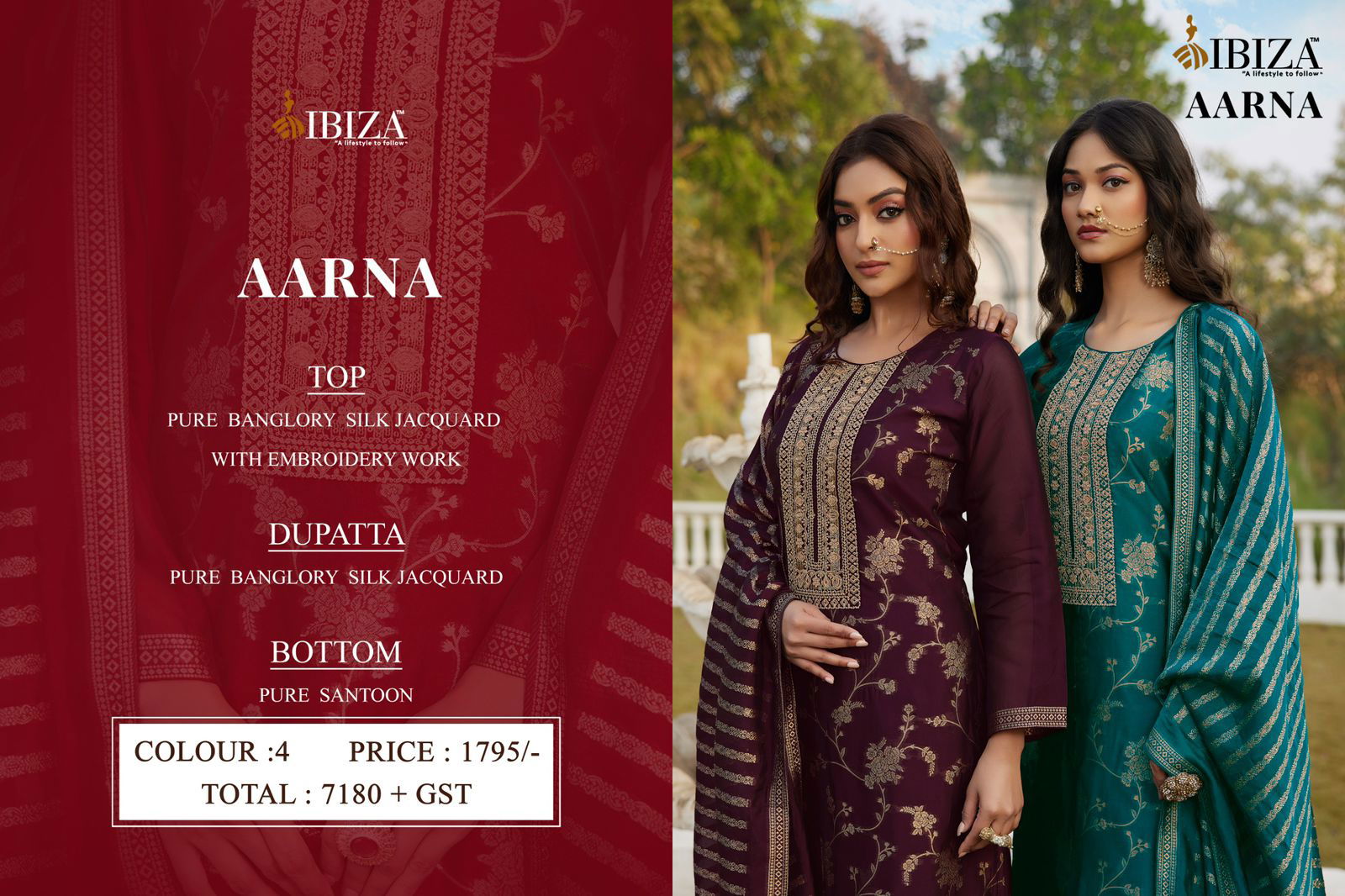 Aarna By Ibiza Banglory Silk Designer Salwar Kameez Wholesale Market In Surat