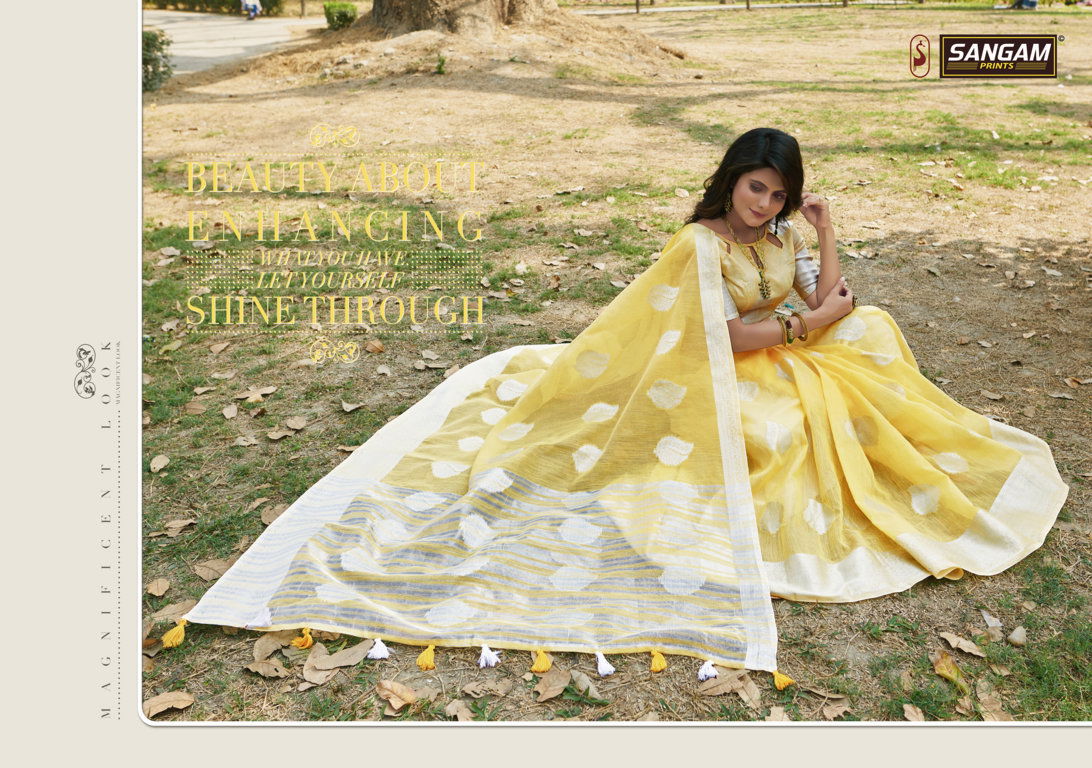 Sangam Pankhudi 3 Latest Fancy Casual Wear Linen Cotton Printed Sarees Collection
