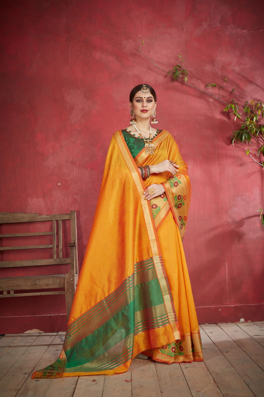 Latest Collection Of Crystal Silk Party Wear Saree 