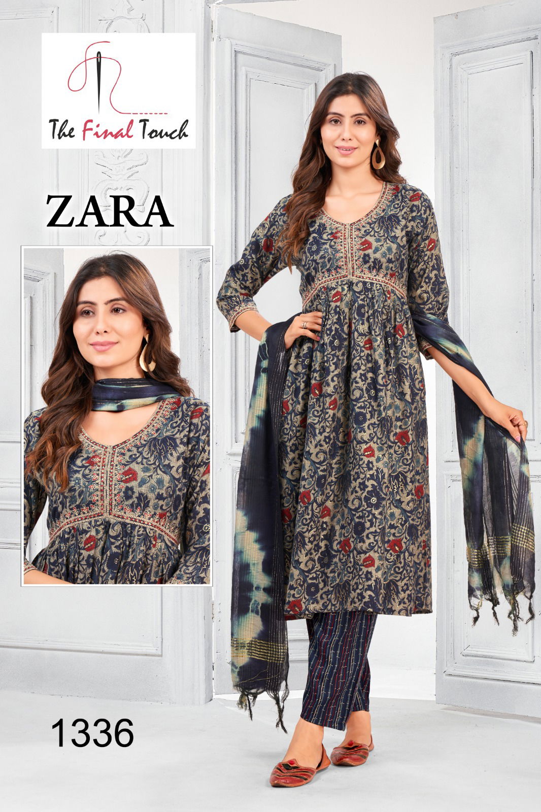 Zara By RR Alia Cut Embroidery Kurti With Bottom Dupatta Catalog